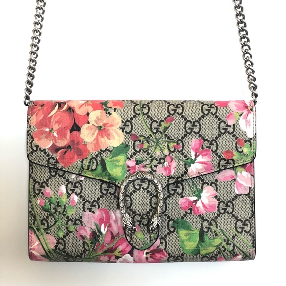 dionysus blooms print mini chain bag